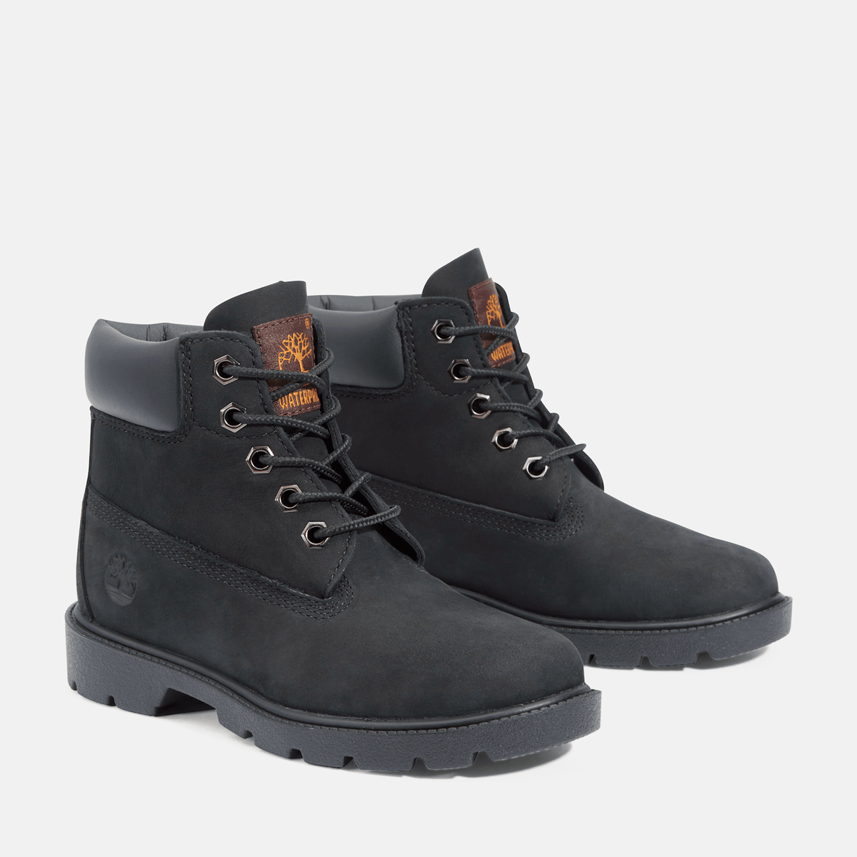 Junior Timberland Classic 6Inch Waterproof Boot TBL Black Nubuck ALT4