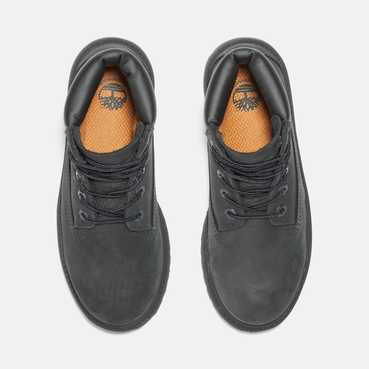 Junior Timberland Premium 6Inch Waterproof Boot TBL Black Nubuck ALT2