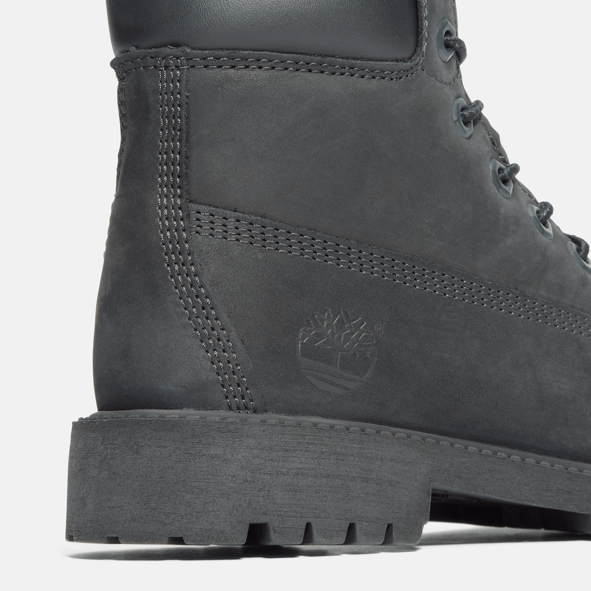 Junior Timberland Premium 6Inch Waterproof Boot TBL Black Nubuck ALT7