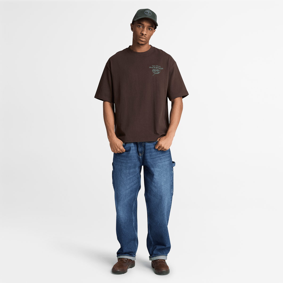 Mens Beef  Broccoli Graphic TShirt TBL Dark Brown ALT2