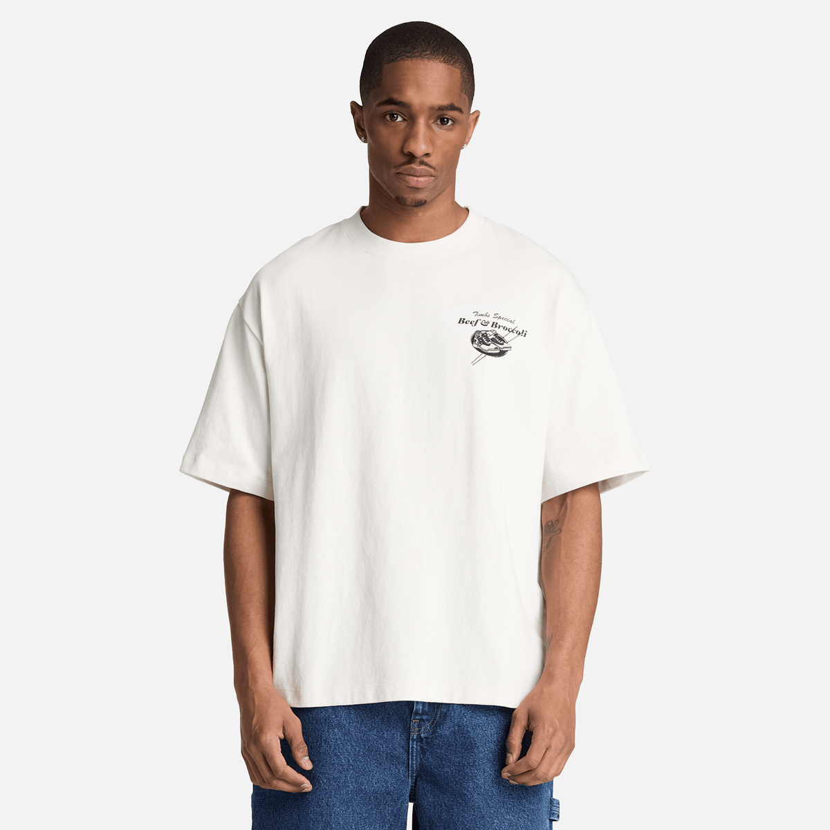 Mens Beef  Broccoli Graphic TShirt TBL Vintage White ALT1