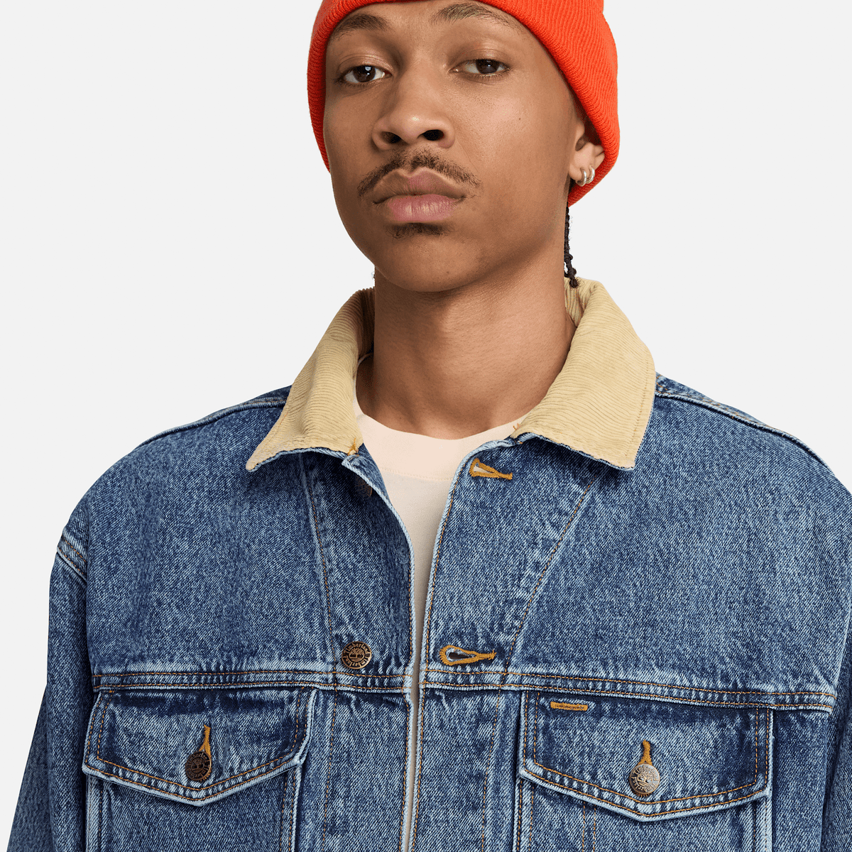 Mens Denim Trucker Jacket TBL Glacier Tint Marble Wash ALT3