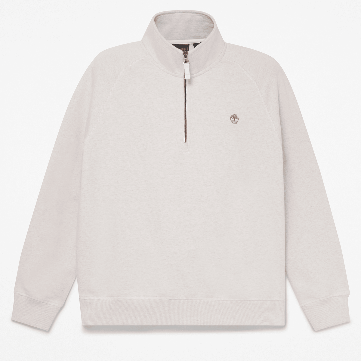 Mens Exeter River Embroidered Logo QuarterZip Sweatshirt TBL Light Oatmeal Heather HERO
