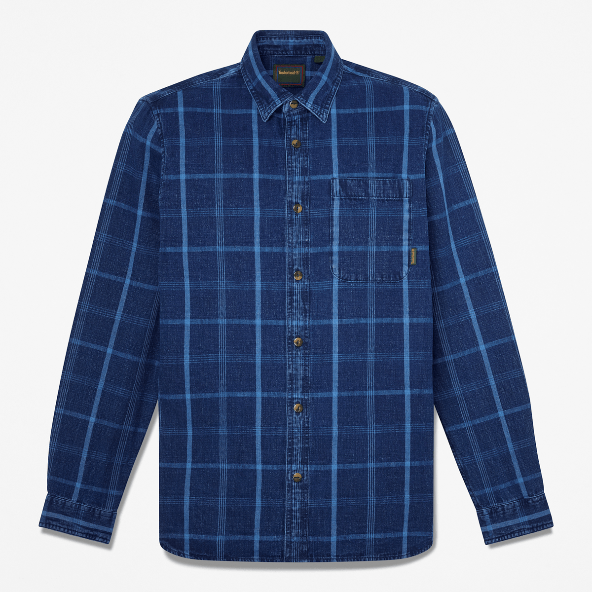 Mens Indigo Check Regular Shirt TBL Mood Indigo HERO