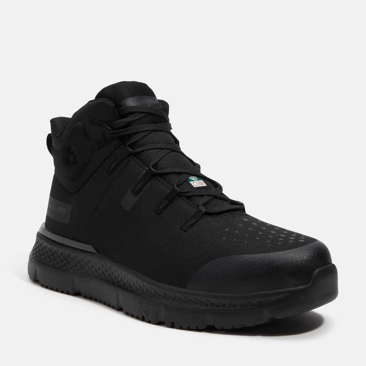 Mens Intercept Mid CSA Steel Toe Work Sneaker TBL Black Ripstop Nylon ALT1