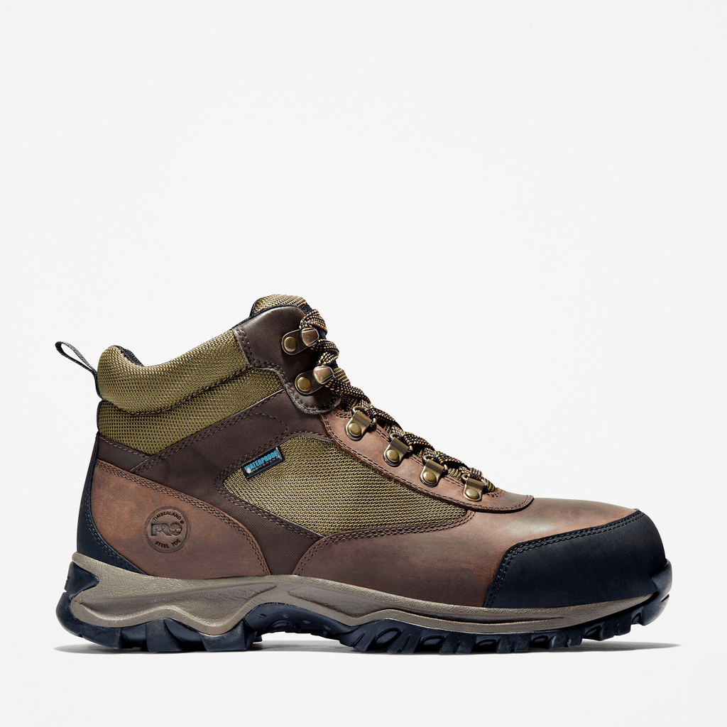 Mens Keele Ridge Steel Toe Waterproof Work Boot TBL Brown HERO