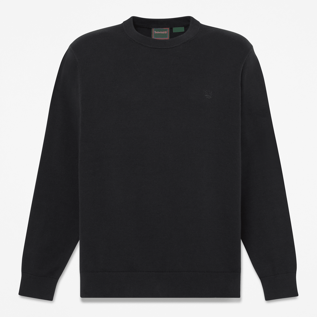 Mens Oyster River Cotton Crewneck Sweater TBL Black HERO