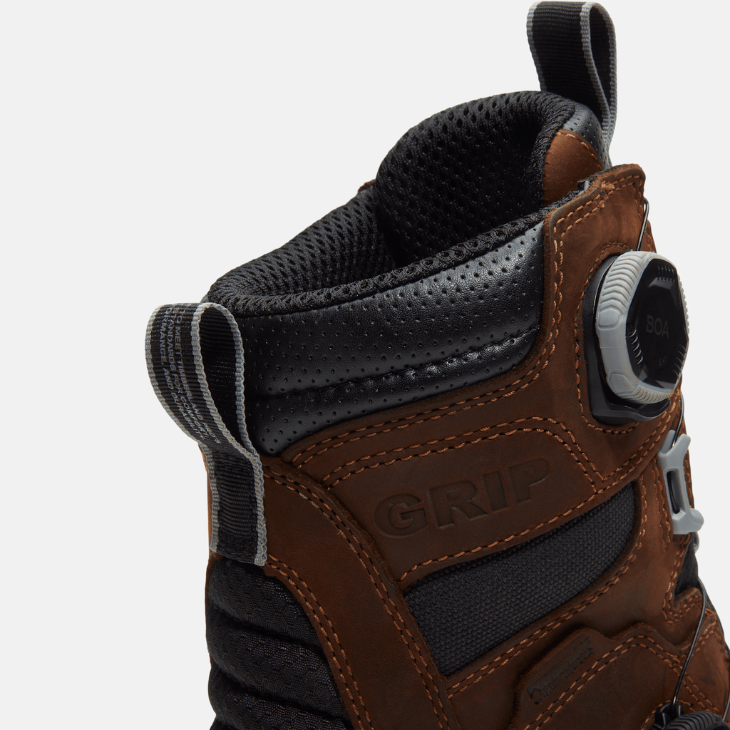 Mens Timberland PRO Boondock Ultralight 8 CompositeToe Work Boot with BOA Fit System TBL Brown FullGrainGrey ALT8