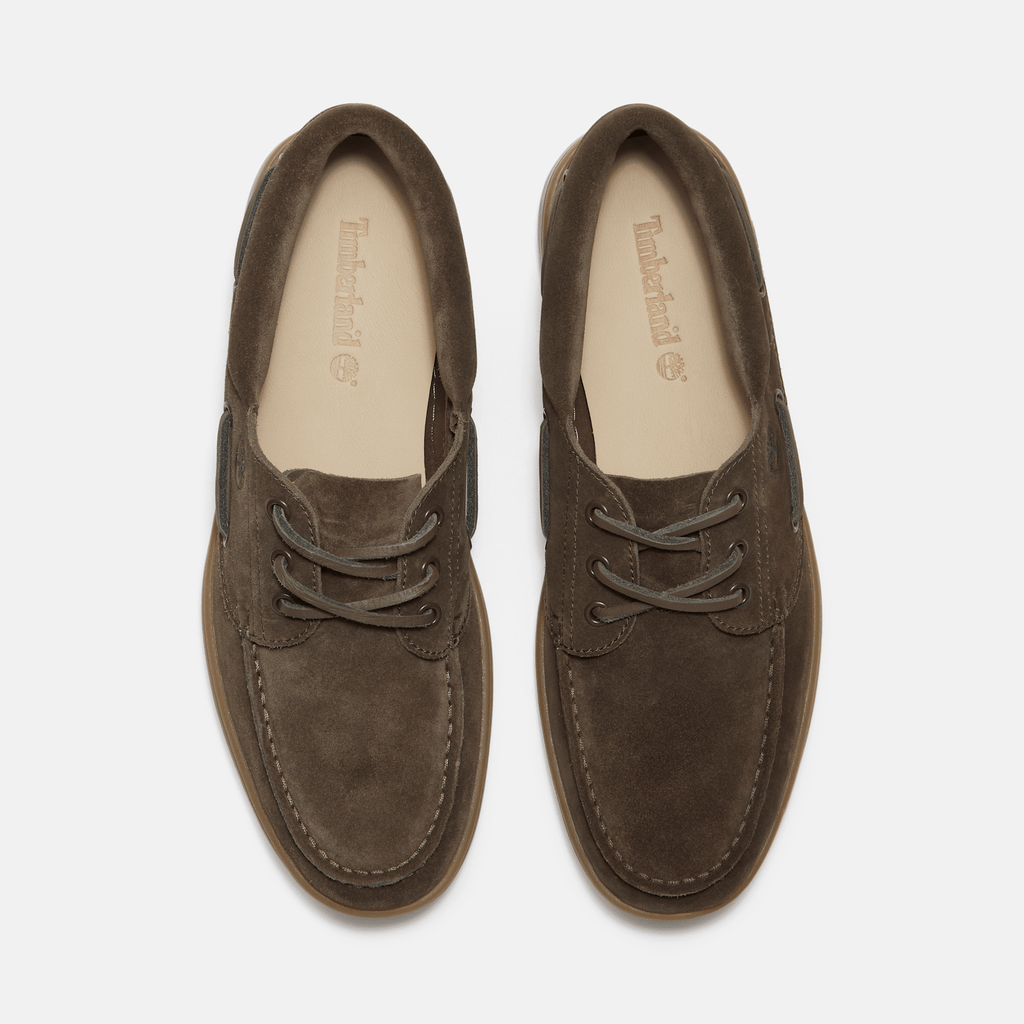 Mens Timberland Portofino Pier Boat Shoe TBL Dark Brown SuedeBeige ALT2