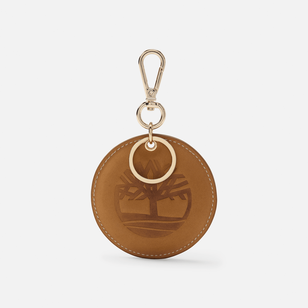 Round 2Sided Leather Key Ring TBL Wheat HERO