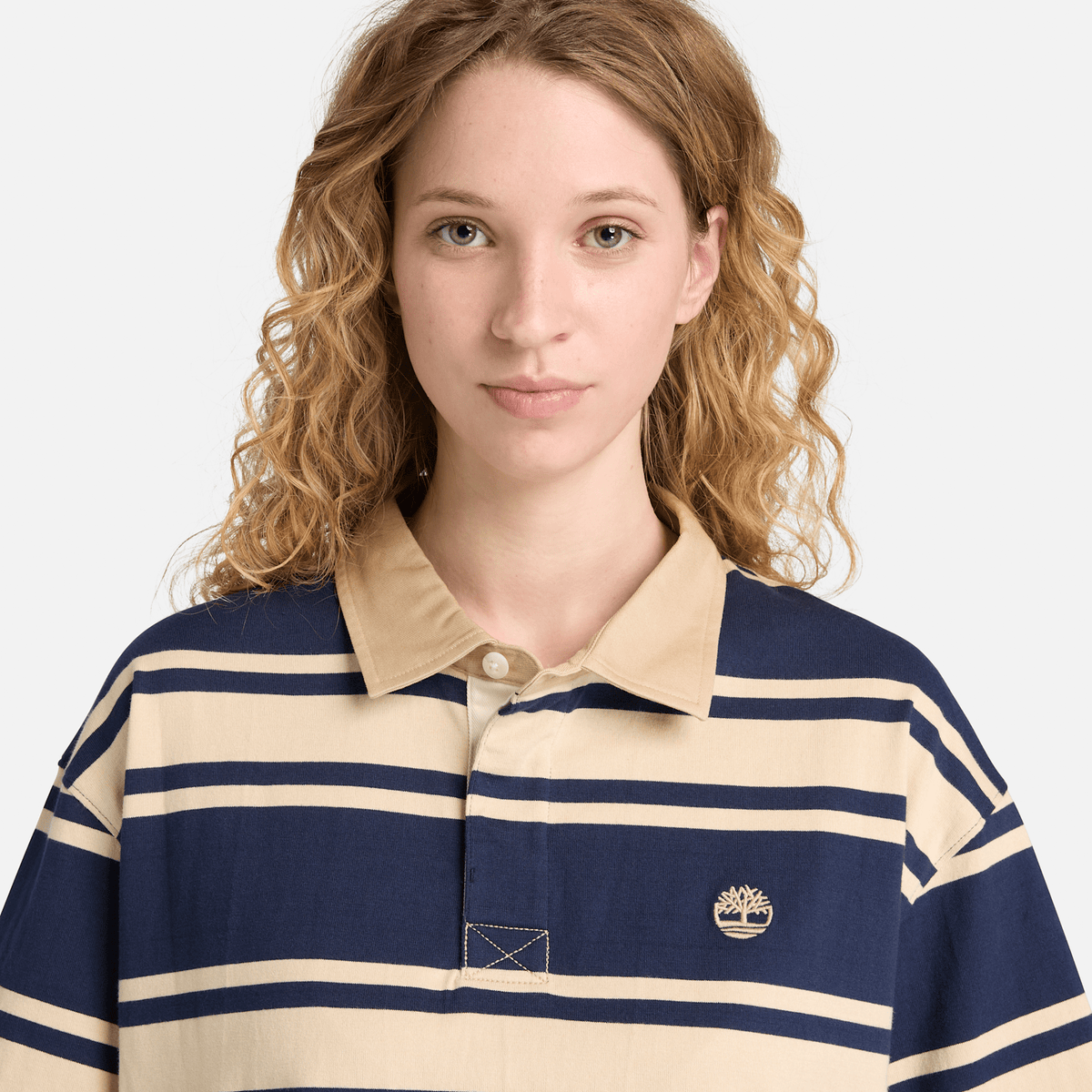 Striped ShortSleeve Rugby Polo TBL Dark Navy ALT3