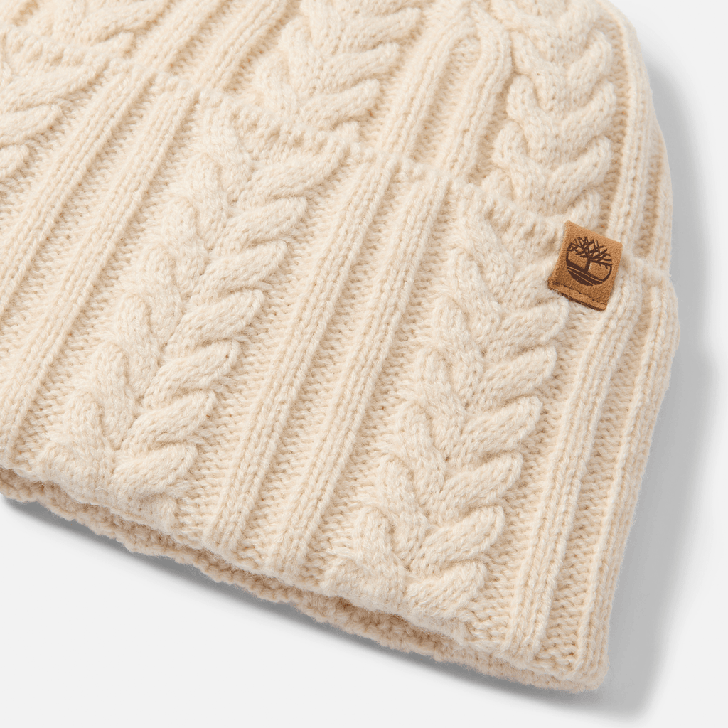 Womens Cable Beanie TBL White Smoke ALT1