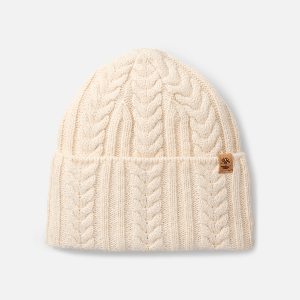 Womens Cable Beanie TBL White Smoke HERO