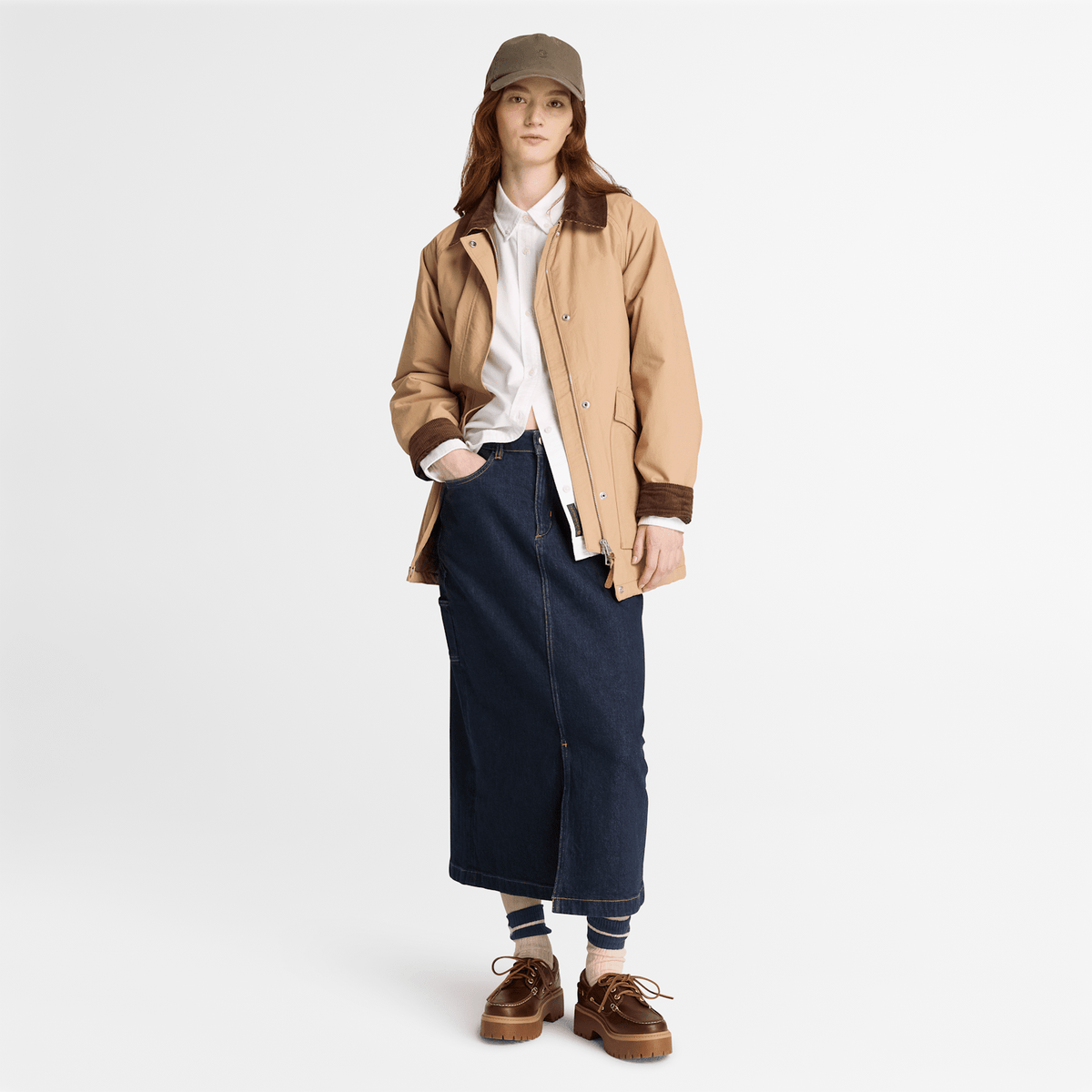 Womens Long Denim Skirt TBL Rinse ALT2