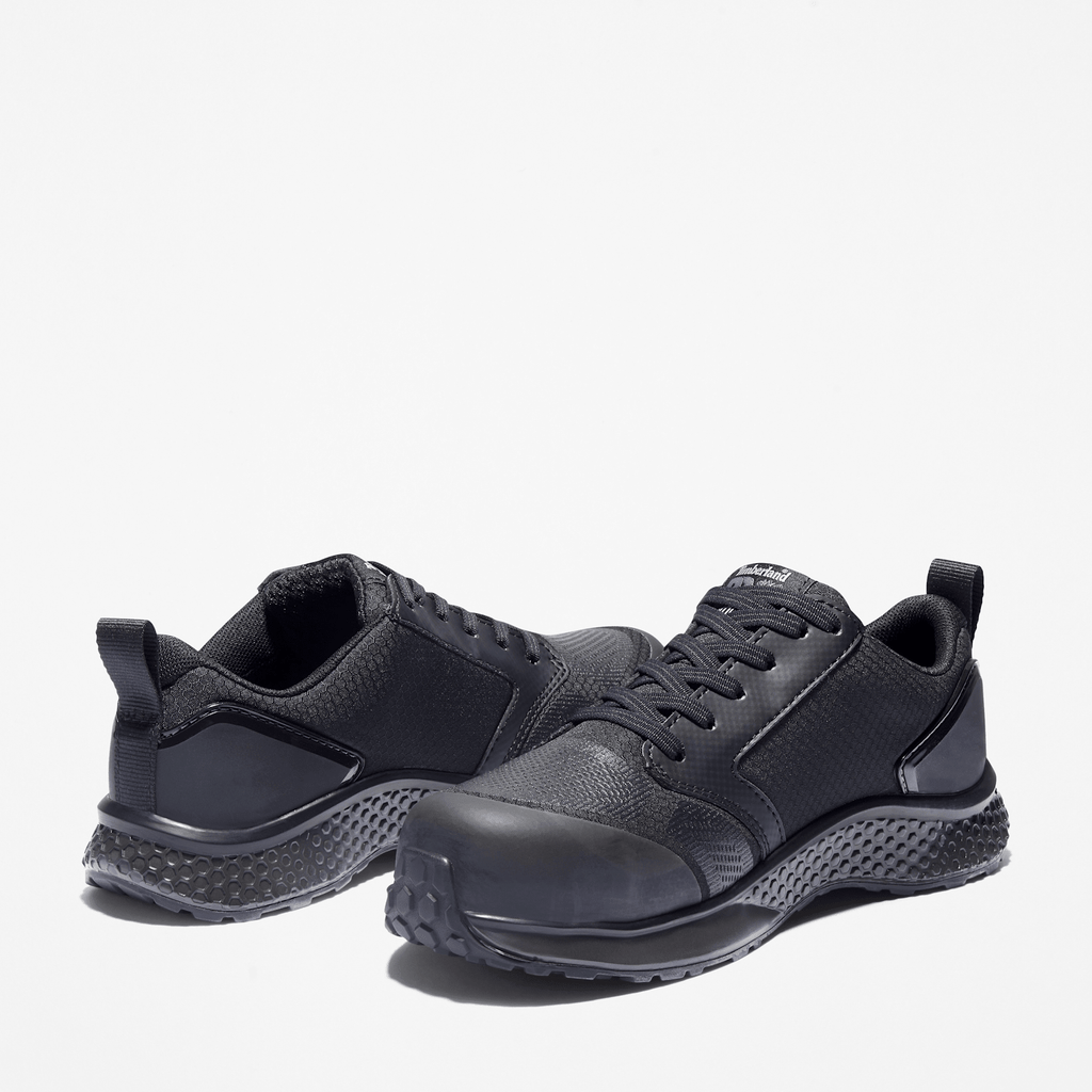 Womens Reaxion Composite Toe Work Sneaker TBL BlackGrey ALT5