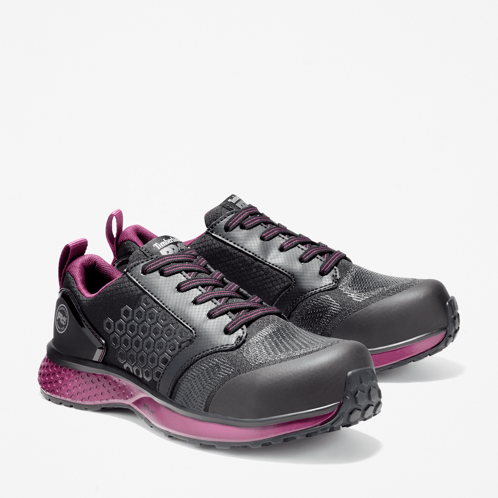 Womens Reaxion Composite Toe Work Sneaker TBL BlackPurple ALT4