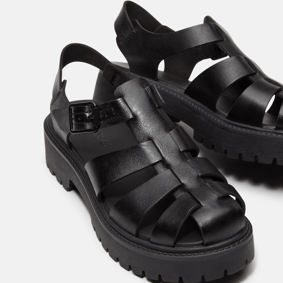 Womens Stone Street Fisherman Platform Sandal TBL Black FullGrain ALT7