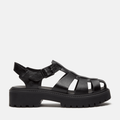 Womens Stone Street Fisherman Platform Sandal TBL Black FullGrain HERO