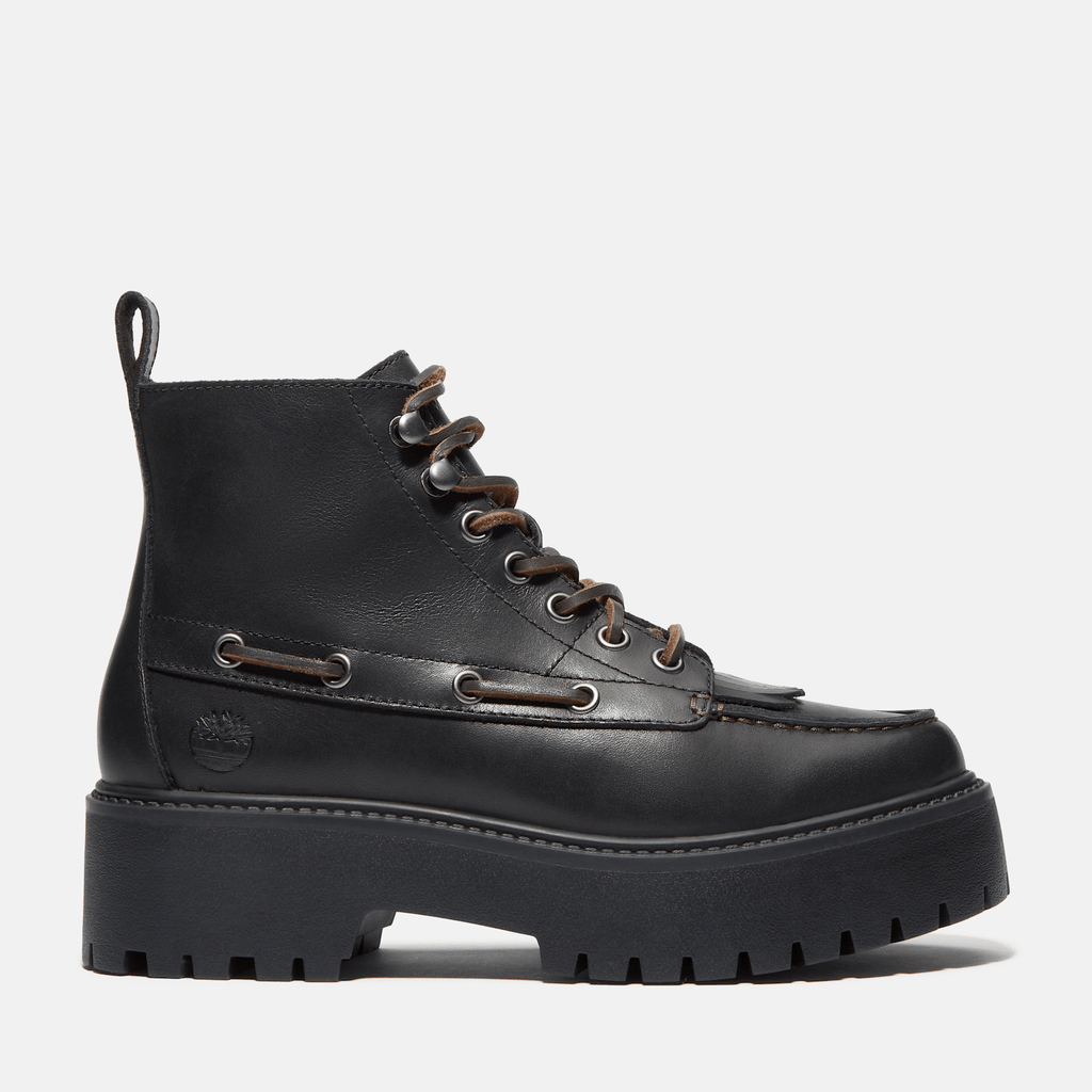 Womens Stone Street Platform Kiltie Boot TBL Black FullGrain HERO