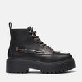 Womens Stone Street Platform Kiltie Boot TBL Black FullGrain HERO
