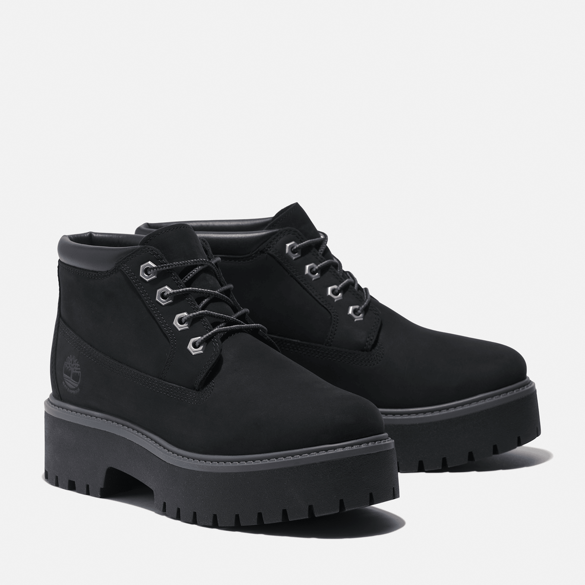 Womens Stone Street Waterproof Platform Chukka TBL Black Nubuck ALT4