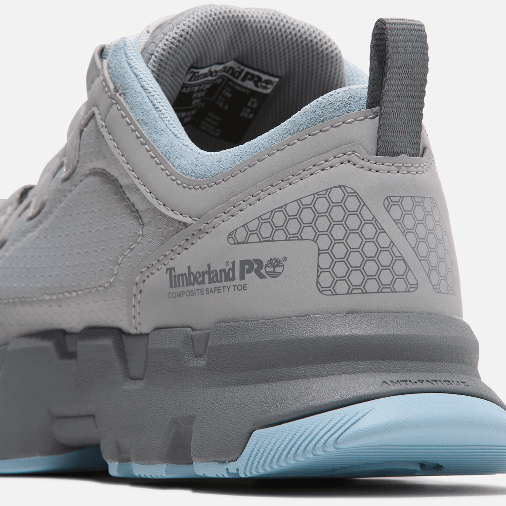 Womens Timberland PRO Powertrain EV Composite Toe Work Sneaker TBL GreyBlue ALT7