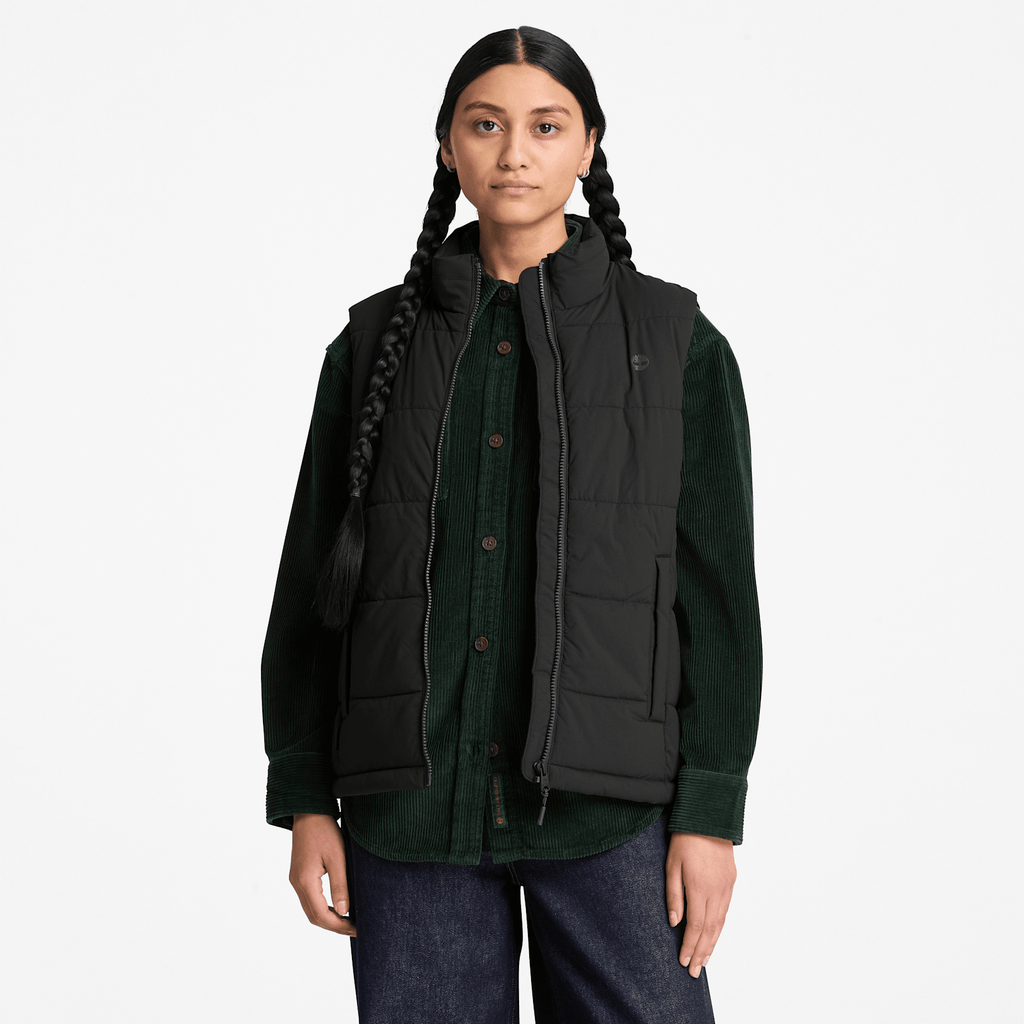 Womens Water Repellent Puffer Vest TBL Black ALT1