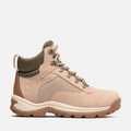 Womens White Ledge Mid Waterproof Hiking Boot TBL Light Beige Suede HERO
