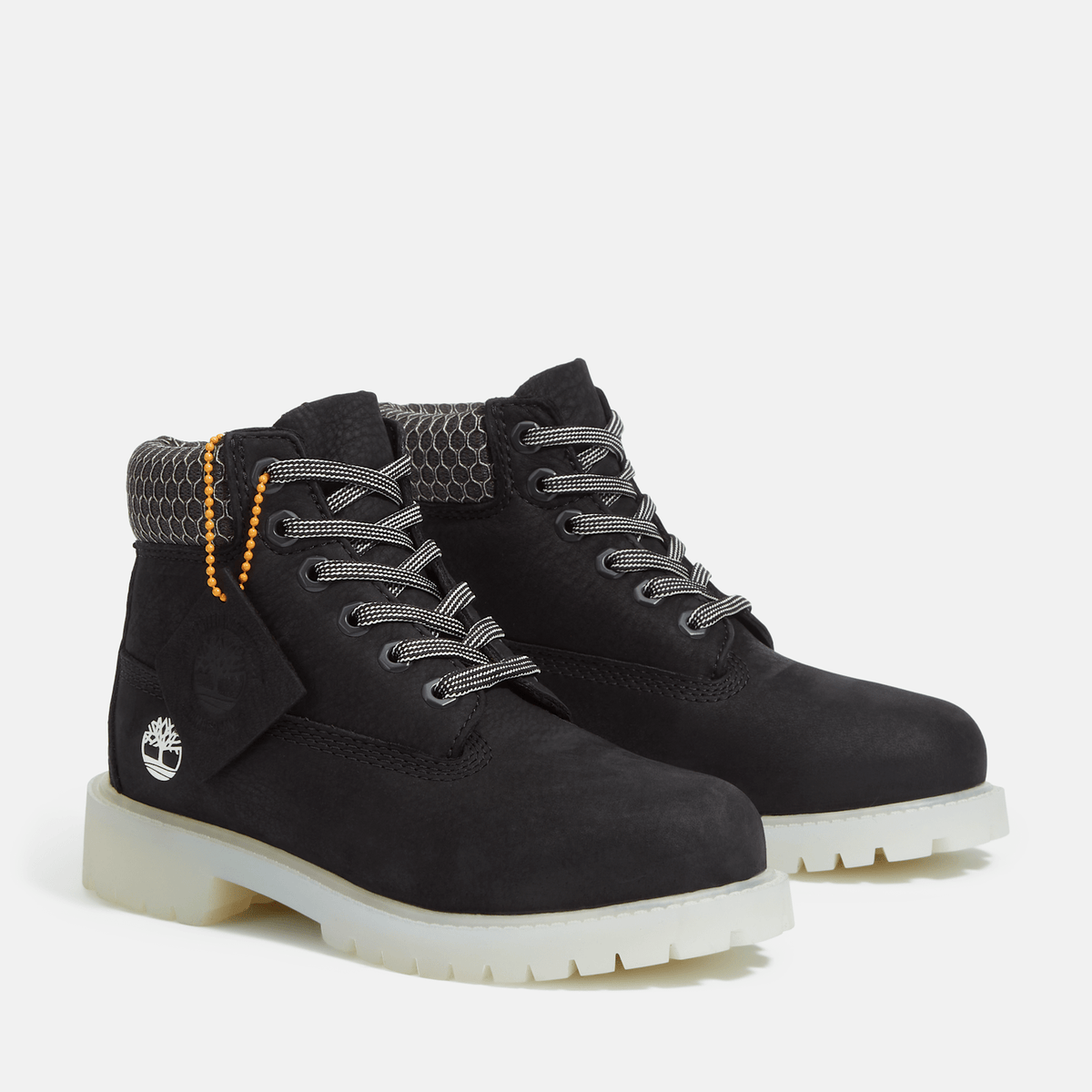 Youth Timberland Premium 6Inch Waterproof Boot TBL Black Nubuck ALT4