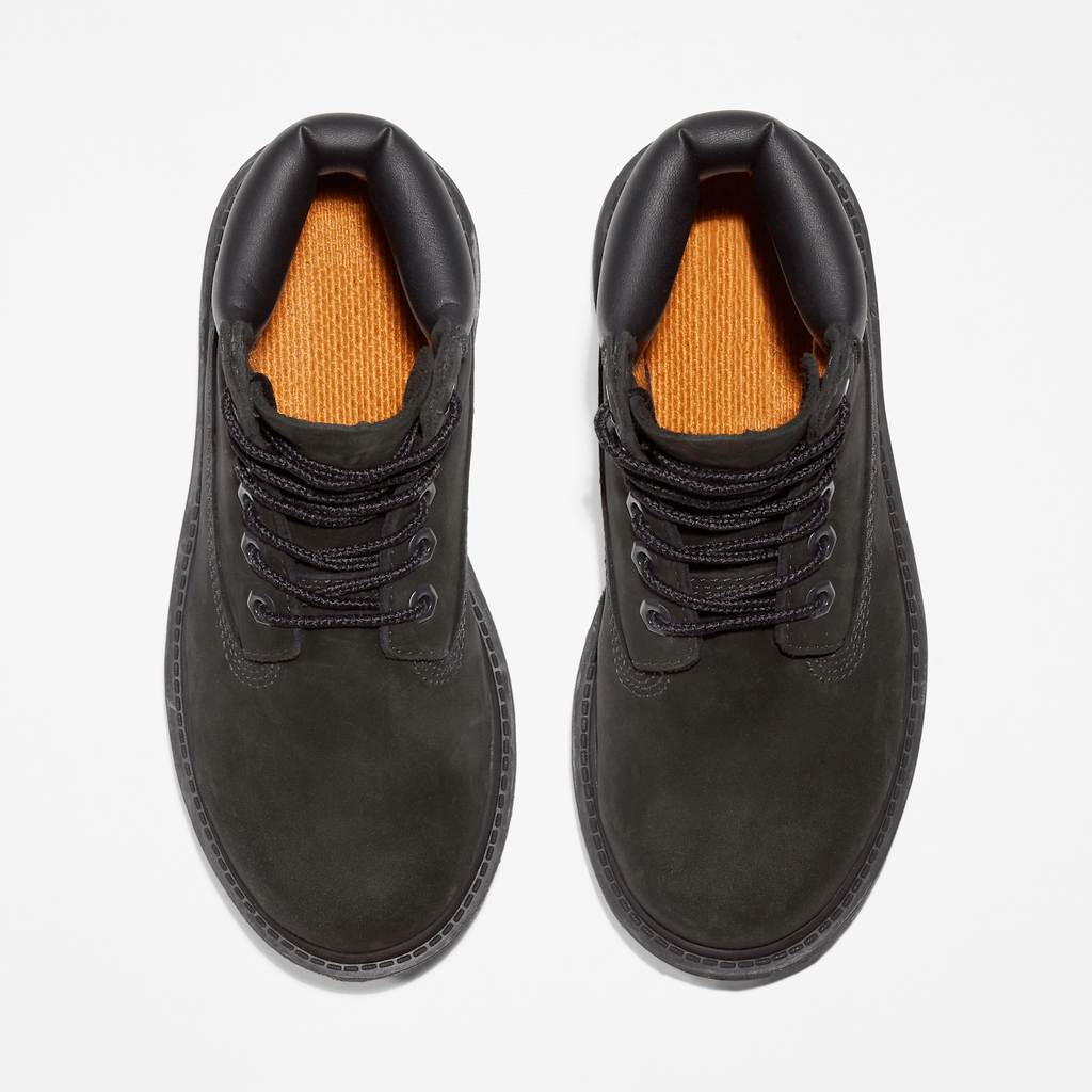 Youth Timberland Premium 6Inch Waterproof Boot TBL Black Nubuck ALT2