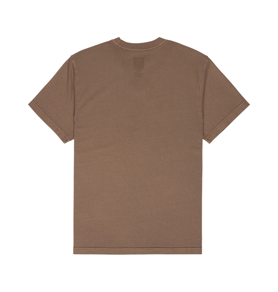 The Men's DC Star Pigment Dye Tee by DC Shoes is laid flat with the back facing up, displayed against a white background.