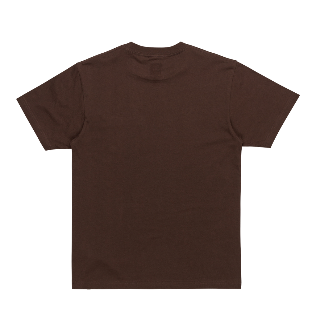 The Men's DC Star Pocket Tee by DC Shoes is shown from the back on a white background. This plain brown short-sleeve skate tee has no visible logos or designs and is crafted from soft cotton for all-day comfort.